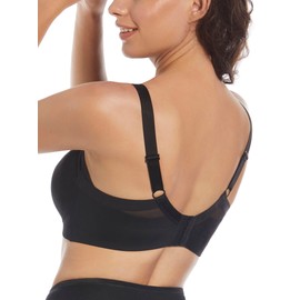 Selente My Secret Women's Unpadded Bra / Bustier without Underwire Shaping Effect Strong Hold for Large Sizes (C Cup and D Cup) with Exclusive Laundry Net, black