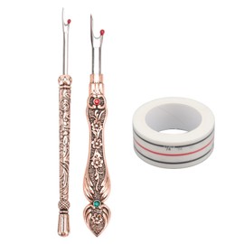 2pcs Retro Seam Remover Exquisite DIY Quickly Removal Hand Stitch Remover with Sewing Position Tape for Needlework Rose Gold