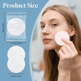 Travel Size Cotton Rounds Individually Wrapped Cotton Rounds Bulk Makeup Cotton Pads Soft for Most Skin Types Personal Care Kit Hotel Amenities (5 Pcs/Set, 100 Sets in Total)