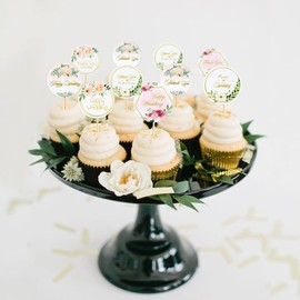 Keaziu 32 piezas de decoración para cupcakes de boda feliz para despedida de soltera, amor Mr&Mrs. Púas para cupcakes de boda, compromiso, cumpleaños, despedida de soltera, suministros para decoración de pasteles