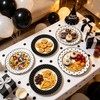 60Pcs Polka Dot Paper Plates, Assorted Black White, 9 Inch