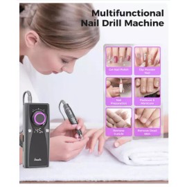 yomanta Electric Nail Drill Kit, 45,000 RPM, USB Rechargeable, 12 Bits, Portable Set