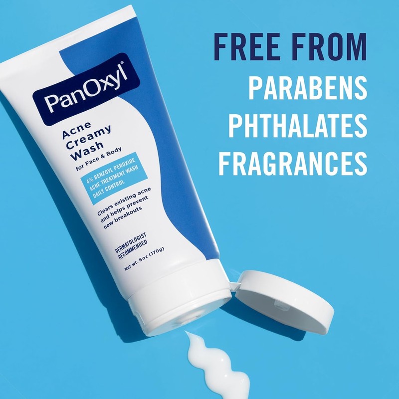 PanOxyl Acne Creamy Wash for Face & Body, 4% Benzoyl