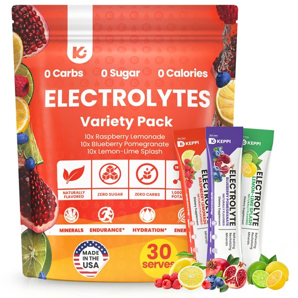 Keppi Electrolytes Hydration Packets 30 Serves Variety Pack | Sugar