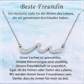 Shuxin Gifts for Women, Best Friend, Sister, Waves Chain, Gift for Birthday, Christmas, Graduation, Valentine's Day, Cubic Zirconia