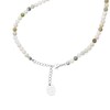 BERGERLIN Genuine Natural Stone Necklace with 925 Sterling Silver Pearl