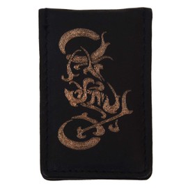 Leatherboss Genuine Leather Motorcycle Design Bifold Money Clip Wallet, Black