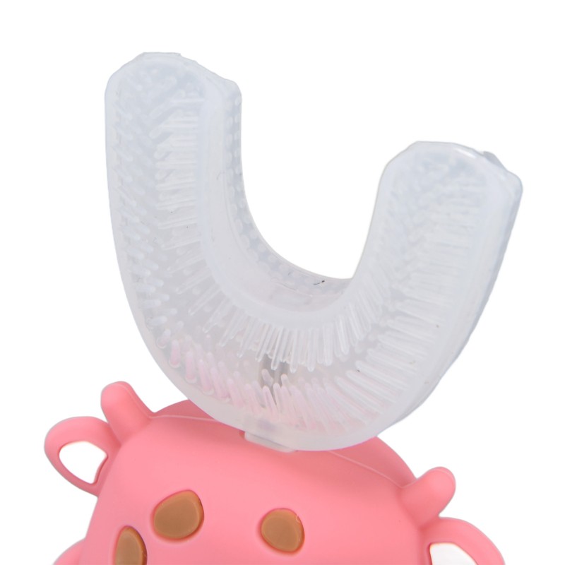 Kids U Shaped Toothbrush Pink Cartoon Electric 360° Tooth Rush