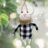 White Mouse Ornament - Wool Decoration for Christmas Tree, Black