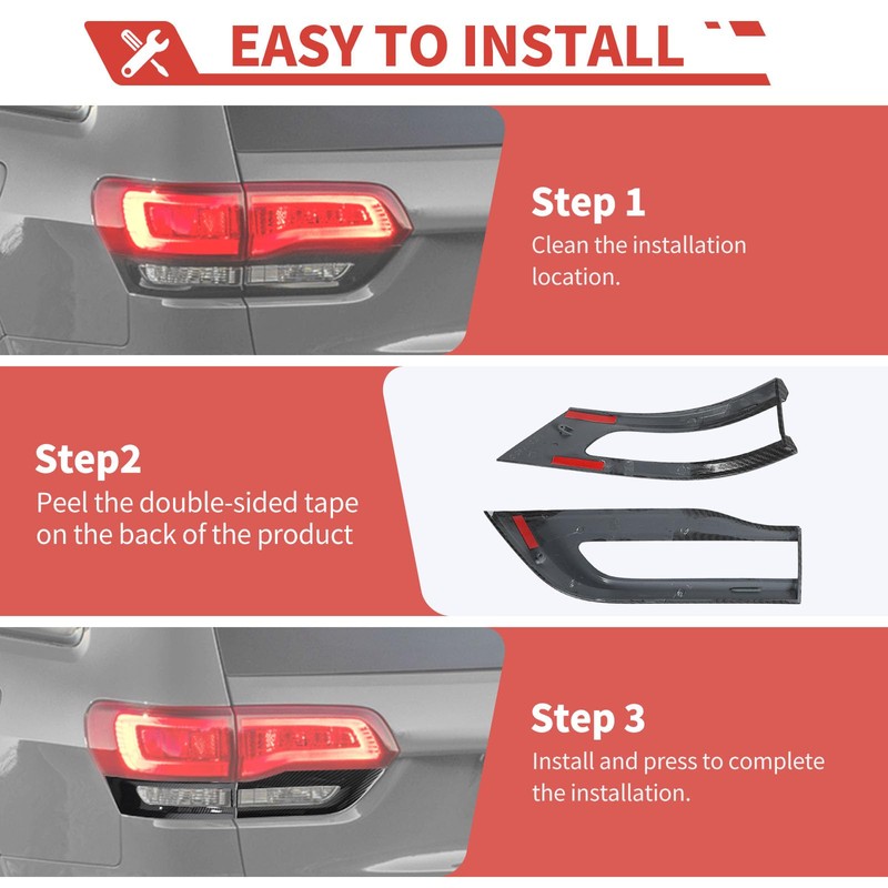 Amayum Taillight Cover Fit for Jeep Grand Cherokee 2014-2020 Tail