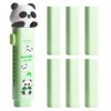 DDKY Panda Style Eraser, Green, 6 Refill Erasers, Kawaii Eraser