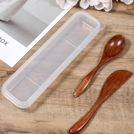 Utensil Holder for Lunch Box, 2 Pcs Clear Utensil Case Portable Flatware Box Simple Travel Tableware Storage Case Chopstick Cases for Cutlery Kit