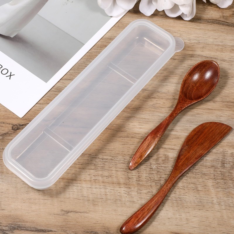 Utensil Holder for Lunch Box, 2 Pcs Clear Utensil Case