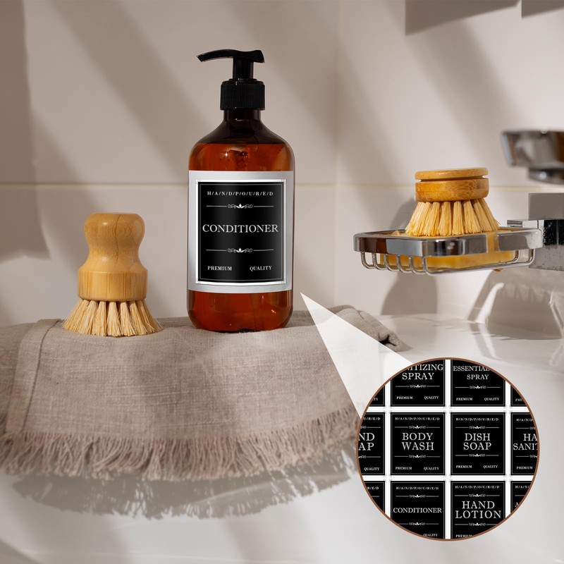 12 Pack Bathroom Labels for Soap Dispenser, Bathroom/Kitchen Hand Soap