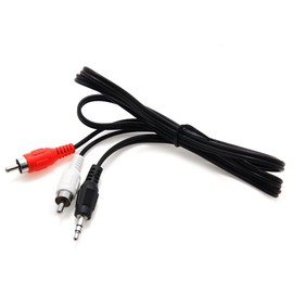 fitTek 3.5mm Jack to 2 x RCA Phono Audio Cable Gold 1m Lead
