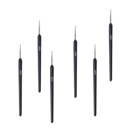 Mirhua 面相筆 勾線筆 (6本セット) 絵筆 習字 油絵 アクリル絵の具 細筆 水彩画 塗装 アクリル 超極細の (極細-黒)