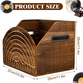 uimsao Vinyl Record Storage Record Holder Vinyl Record Album Holder Wood Record Stand Display Desktop Record Storage Box for Records Collector Store Home Artistic Space
