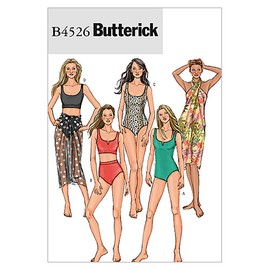 BUTTERICK PATTERNS B4526 Misses' Swimsuit and Wrap, Size AA (6-8-10-12)