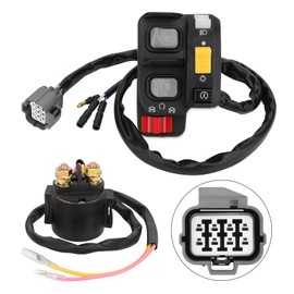 M MATI Handlebar & Starter Relay Switch for Honda Recon 250 ES TRX250TE 2002 2003 2004 Electric Shift 35020-HM8-A50 35850-HM8-A41