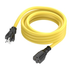 15-Ft Nema 6-20P Extension Cord 20-Amp 250 Volt Nema 6-20 Extension Cable 12AWG, (4 In1) 6-15R, 6-20R, 5-15R, 5-20R Female T Blade 20AMP Heavy Duty Plug Adapter Cable, 250V 20A AC Power Cord
