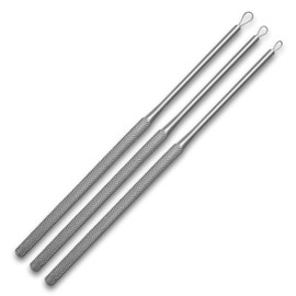 Billeau Ear Wax Removal Tool Set, Stainless Steel Ear Loop Curette Pick, Medical Grade, 3 Pieces (SET OF 3 PCS.)