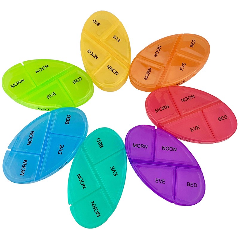 JFA Medical Weekly Oval Pill Box Organiser/Reminder for Medicines Supplements,