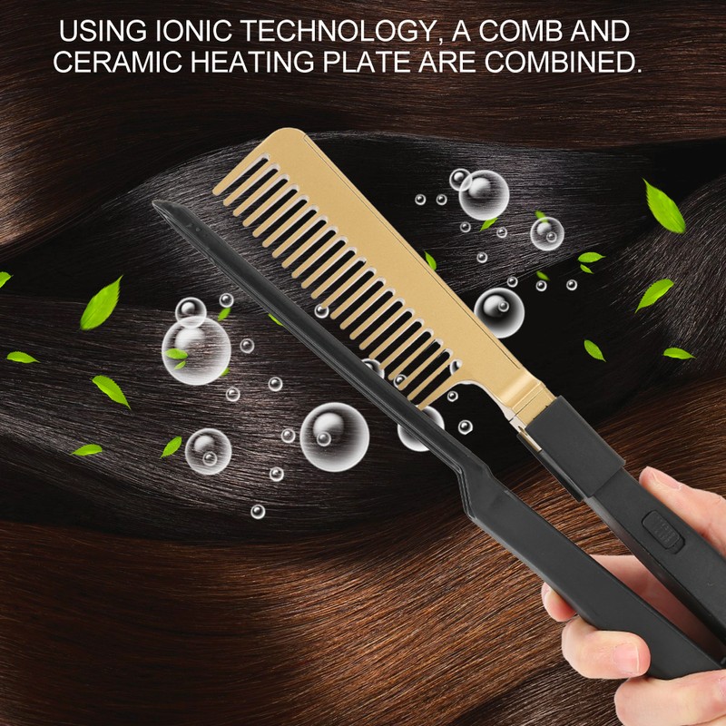 Electric Heating Comb WetDry Use Hair Straightening Hot Brush Hairdressing