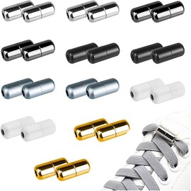 Hengxinc 24 PCS Shoelace Buckle 6 Colour Metal Capsule Shoelace Connector Adult Lazy Laces Buckle Kinder Thick Shoelace Buckle Lock for Sneakers Casual Shoes