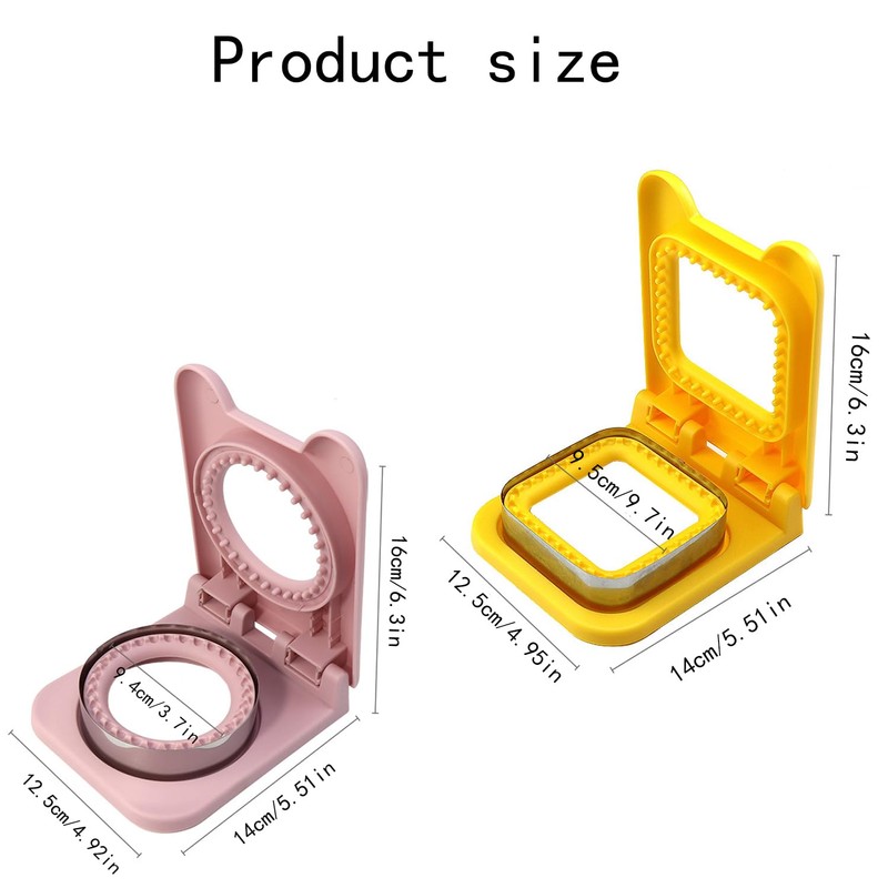 Lqucwepp 2PCS Sandwich Cutter and Sealer,Stainless Steel Round and Square