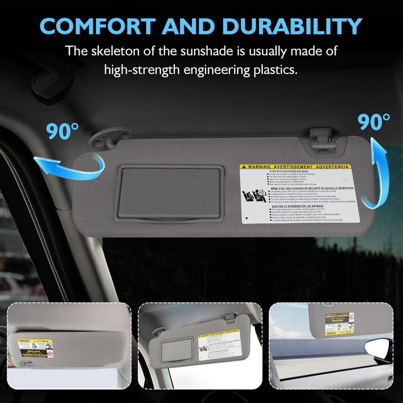Sun Visor Driver & Passenger Side for 2014-2019 Toyota Highlander,