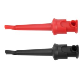 10Pcs Test Hook Clips, P5002 Mini Grabber Clips with Safety Handle and Compression Spring, Copper Multimeter Test Hook Clips Compatible with SMT SMD IC D20 Cable Welding