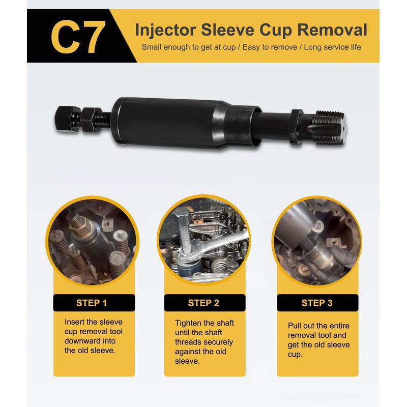 Yoursme for C7 Injector Sleeve Cup Removal Installation Tool with