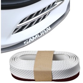 Vmingo Lip Samurai Universal Facia Faldon Flexible Estribo Spoiler (Fibra Carbono Blanco)