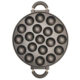 Kuci Takoyaki Pan 7-Hole Octopus Pan - Premium Non-Stick Aluminum Takoyaki Grill, One-Piece Cast Design for Even Heating With Oil Brush, Fork (19 Holes)