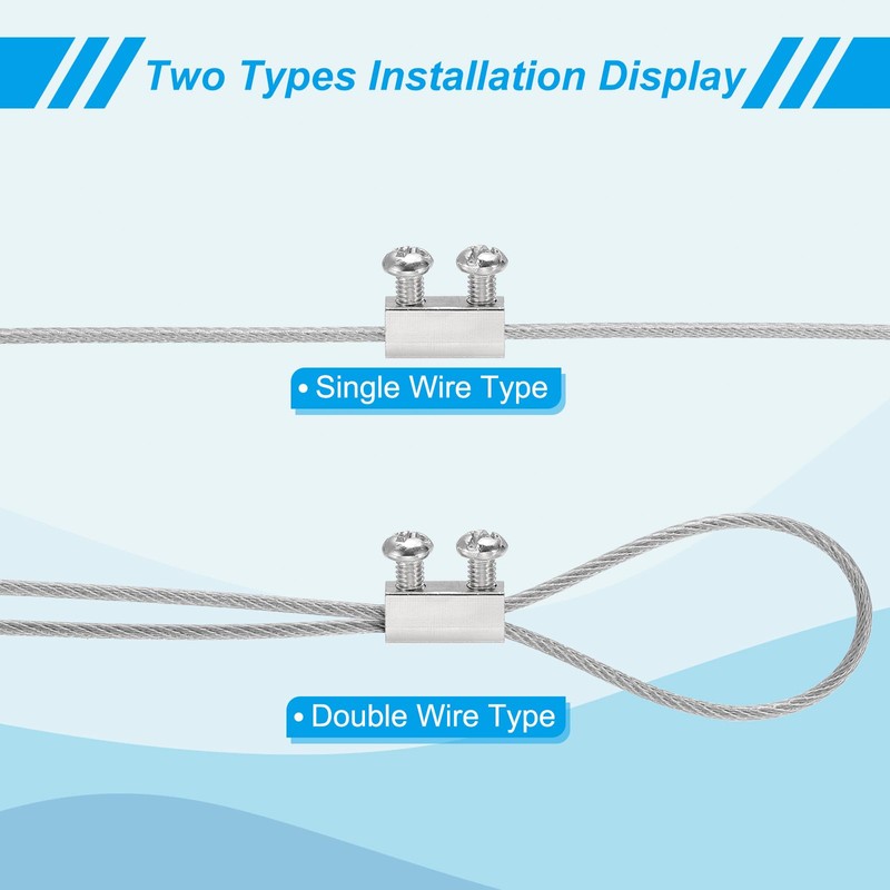 PATIKIL Wire Rope Clips 24 Pcs Metal Cable Clamp Wire