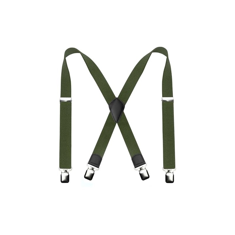 JEMYGINS X Shape Men's Adjustable Elastic Braces with 4 Metal