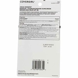 Base compacta CoverGirl Aquasmooth SPF 20, 710 Classic Ivory, 0.4 onzas