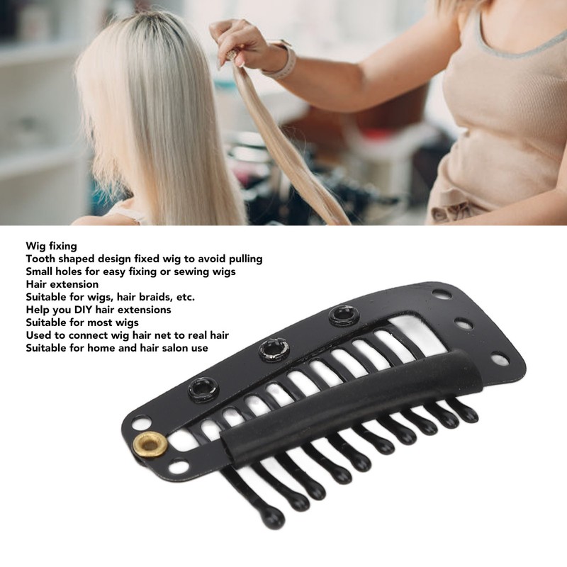 100pcs Hair Extension Clips Multipurpose 38mm 10 Teeth Wig Clips