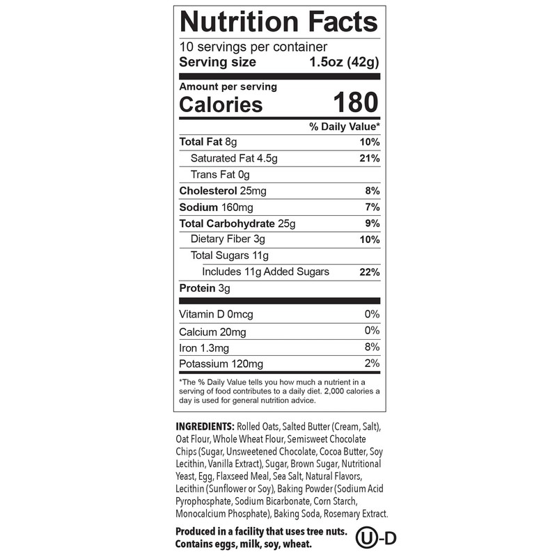 Munchkin Milkmakers Lactation Cookie Bites, Oatmeal Chocolate Chip, 10 Ct