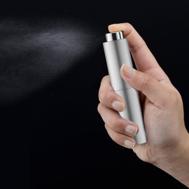 Tekson 10ml Travel Perfume Atomizer Refillable, Mini Cologne Spray Bottle Empty, Small Coffee Spray Bottle (Sliver)