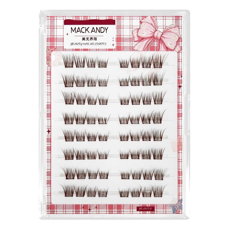Brown Self Adhesive Eyelash Clusters Press On Eyelash LASGOOS Natural