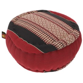 GURU SHOP Round Meditation Cushion, Yoga Cushion, Seat Cushion, Floor Cushion, Decorative Cushion, Black/Red, 18 x 30 x 30 cm, Meditation Cushion & Seat Cushion