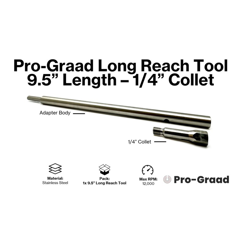 Pro-Graad 9.5" Long Reach Heavy Duty 1/4" Collet Extension Tool