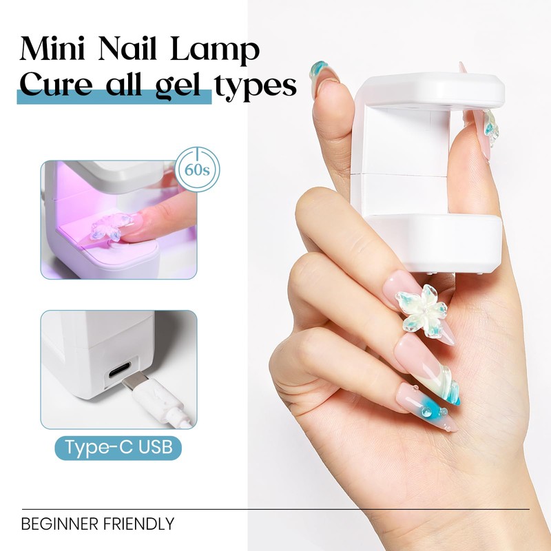MIZHSE Solid Builder Nail Gel 3D Nail Gel and Rhinestone