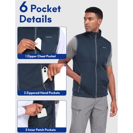 Haimont Men's Lightweight Outerwear Vest Windproof Sleeveless Jacket with Zip Pockets for Golf Hiking Running Dark Blue L