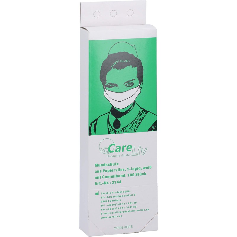 Paper Fleece Sticker Face Mask White with Elastic Pack of