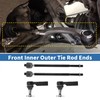 X AUTOHAUX 4pcs Front Inner Outer Tie Rod Ends Kit