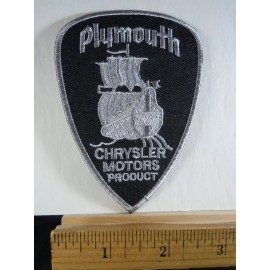 Vintage Look Plymouth Chrysler Motors Product  Iron-on Embroidered Patch  4"tall