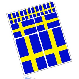 Biomar Labs® 10 x Vinyl Stickers Set Decals Swedish National Sweden Flag Car Motorcycle Helmet D 25