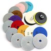 4 Inch Diamond Polishing Pads with 5/8’’-11 Backer Pad, 12PCS